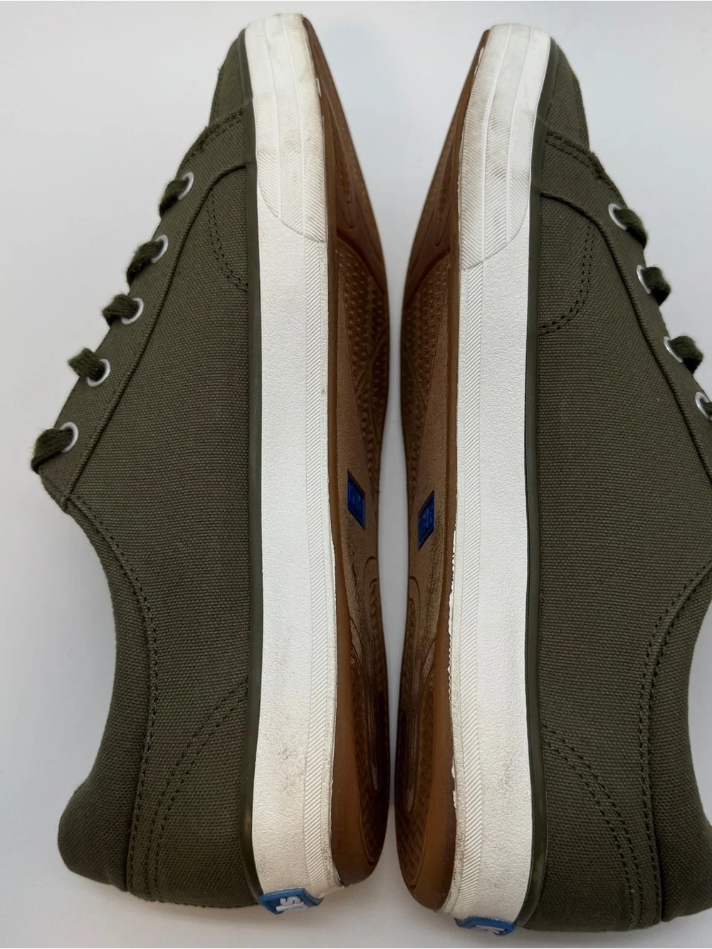 Keds Womens Sneakers 9.5 Olive Army Green Gently Used Classic Canvas Shoes
